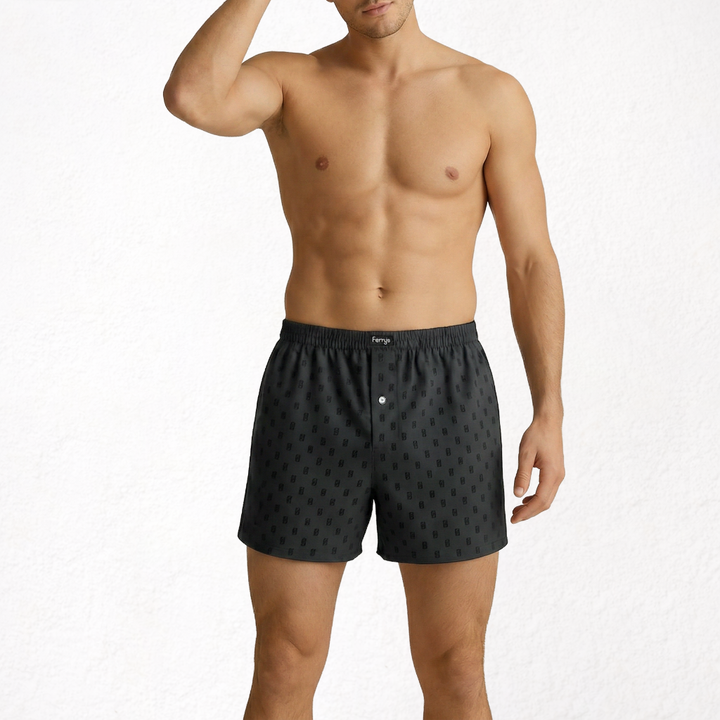 5099b BOXER ABIERTO CON BOTÓN BORDADO KUBE 096-Gris Oscuro