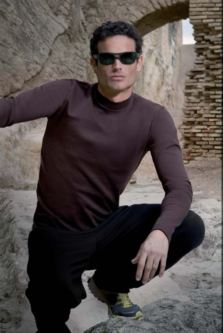 7497 CAMISETA SEMICISNE ELÁSTICA 052-Marrón