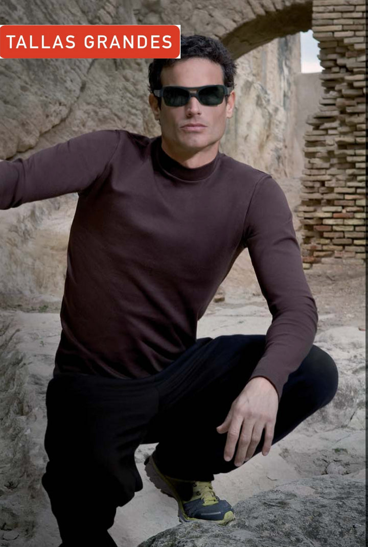 7497b CAMISETA SEMICISNE ELÁSTICA 052-Marrón 2XL-64