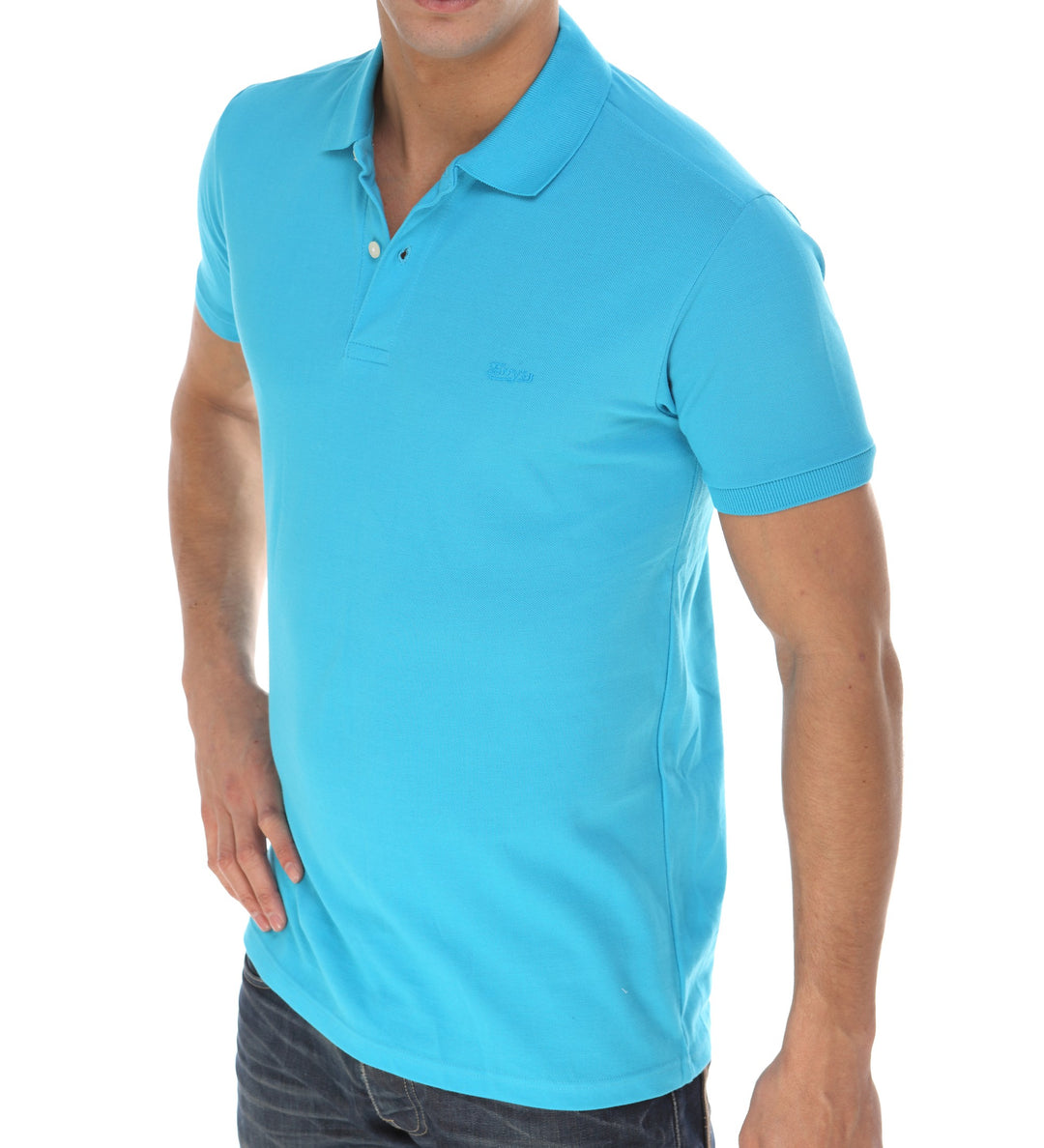 7589 POLO PIQUÉ CON PUÑO. CORTE AJUSTADO 286-Azul S-48