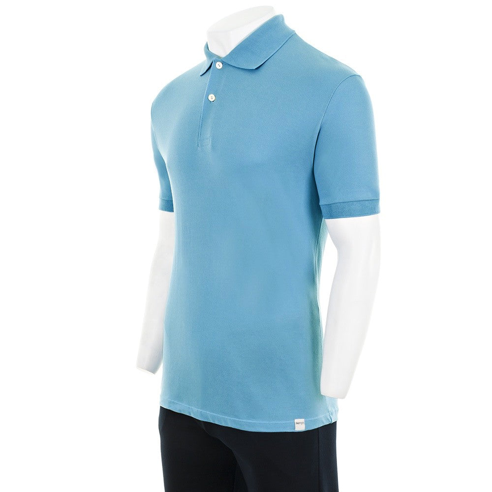 7291 POLO PIQUÉ CON PUÑO. CORTE HOLGADO 270-Turquesa