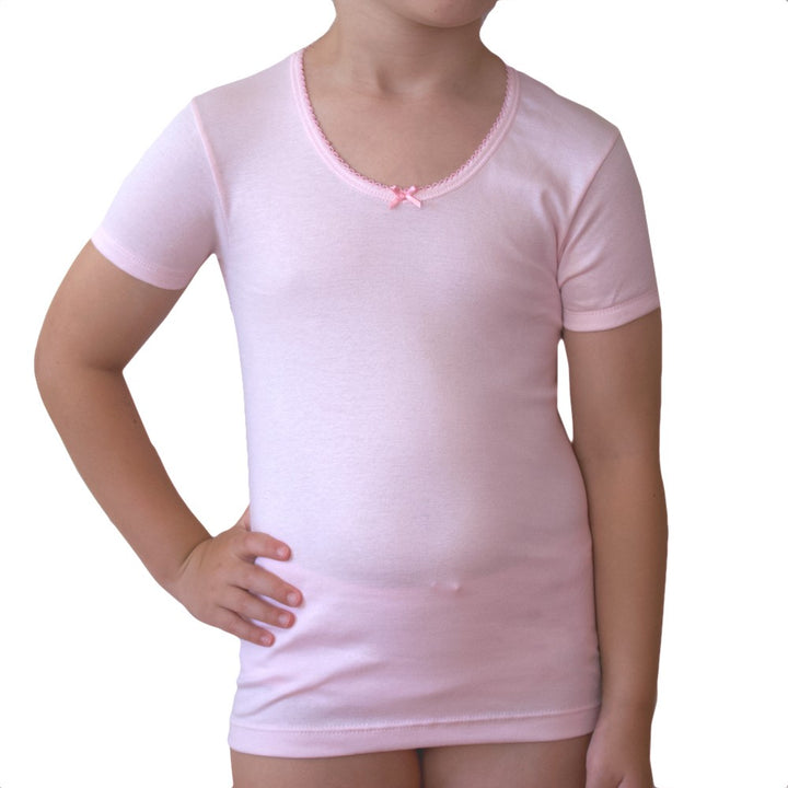 5821R CAMISETA MANGA CORTA ADAPTABLE CON LACITO ROSA 721-Rosa
