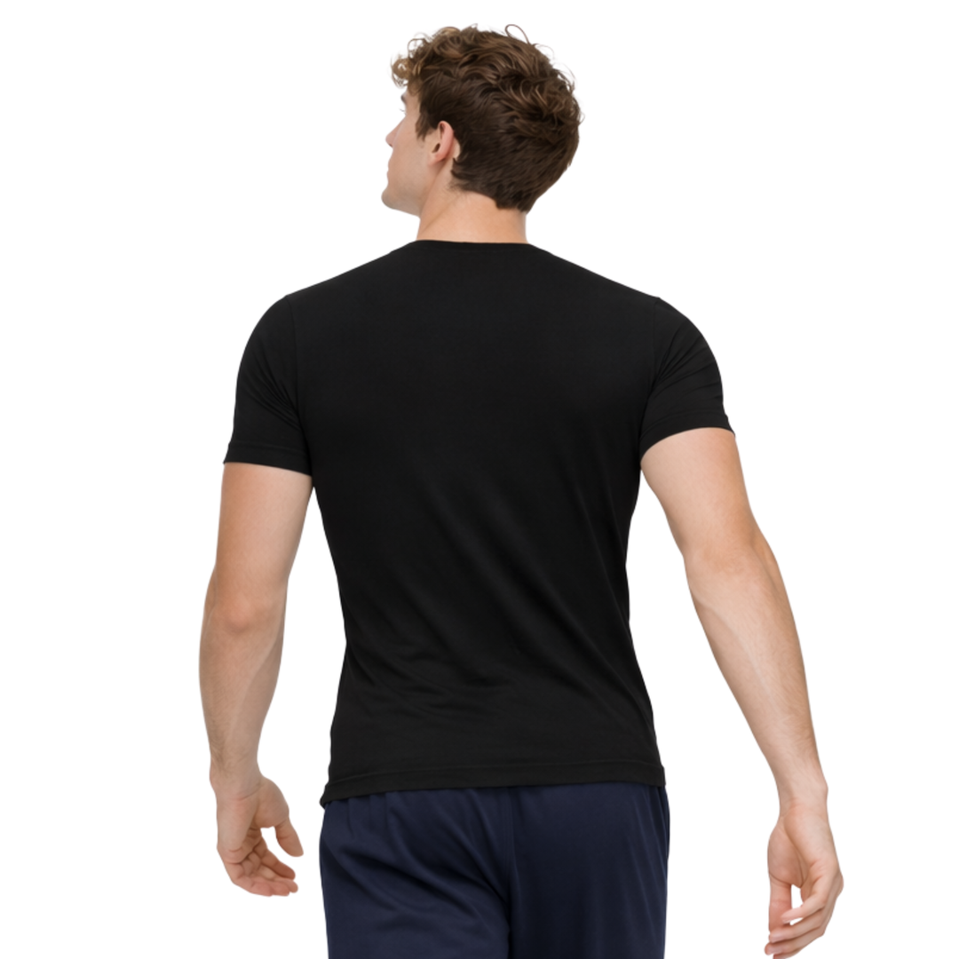 5203 ELASTIC SHORT-SLEEVE V-NECK T-SHIRT
