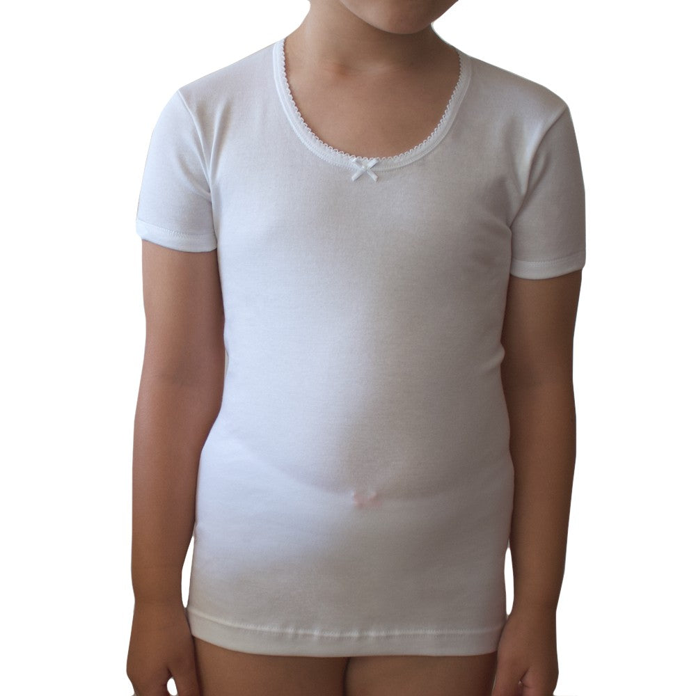 5821 CAMISETA MANGA CORTA ADAPTABLE CON LACITO 000-Blanco-Cuello Blanco