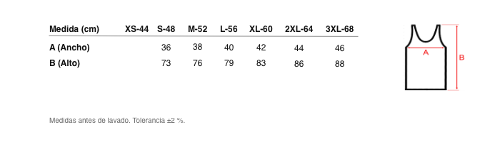 Medidas reales de 5237 Scottish Yarn Tank Top. Premium Quality