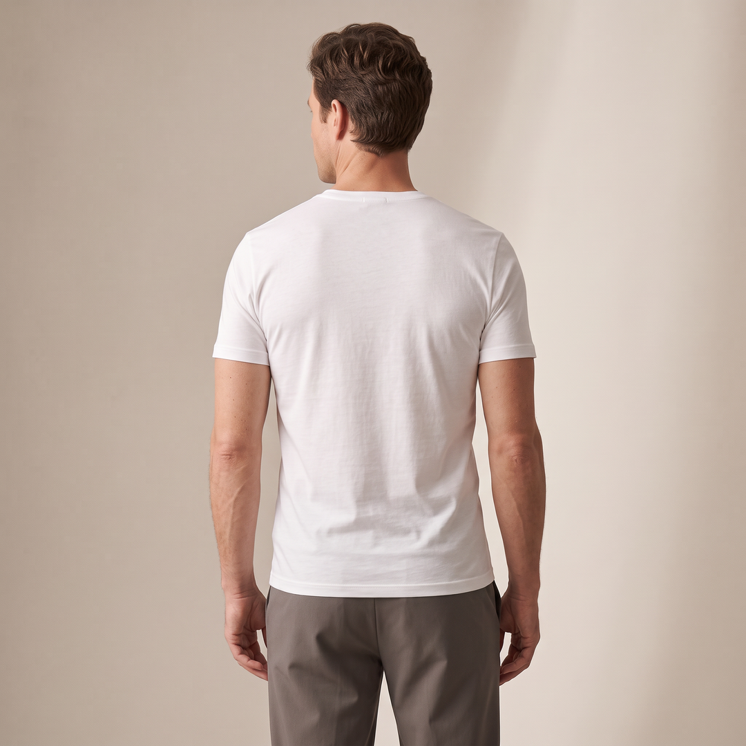 5238 Scottish Yarn Short-Sleeved T-Shirt. V-Neck