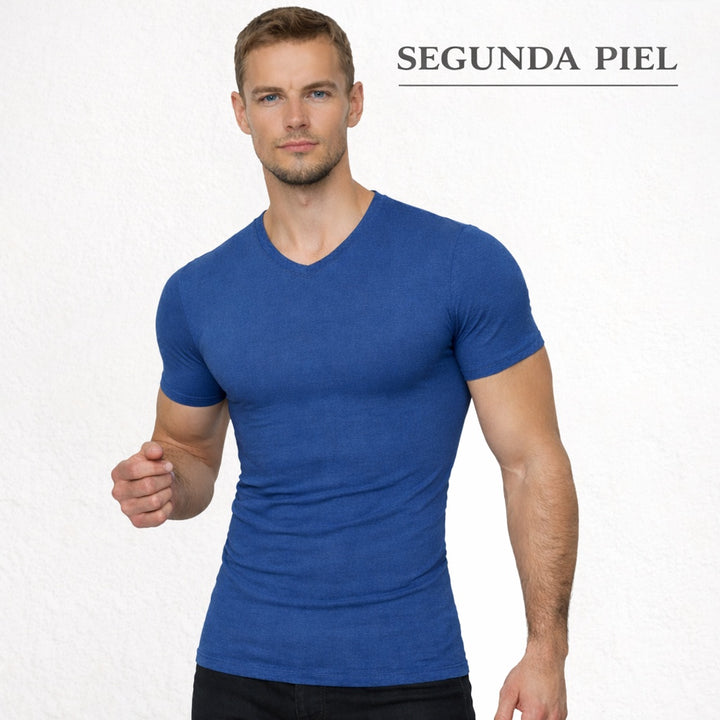 5245 CAMISETA MANGA CORTA SEGUNDA PIEL 293-Azul