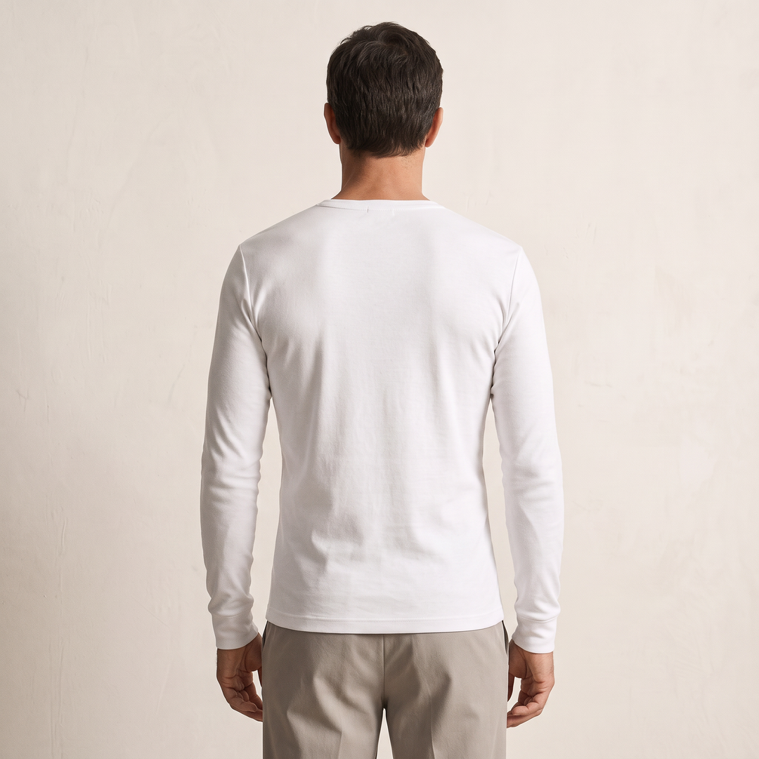 5284 CAMISETA MANGA LARGA BÁSICA. CUELLO PICO