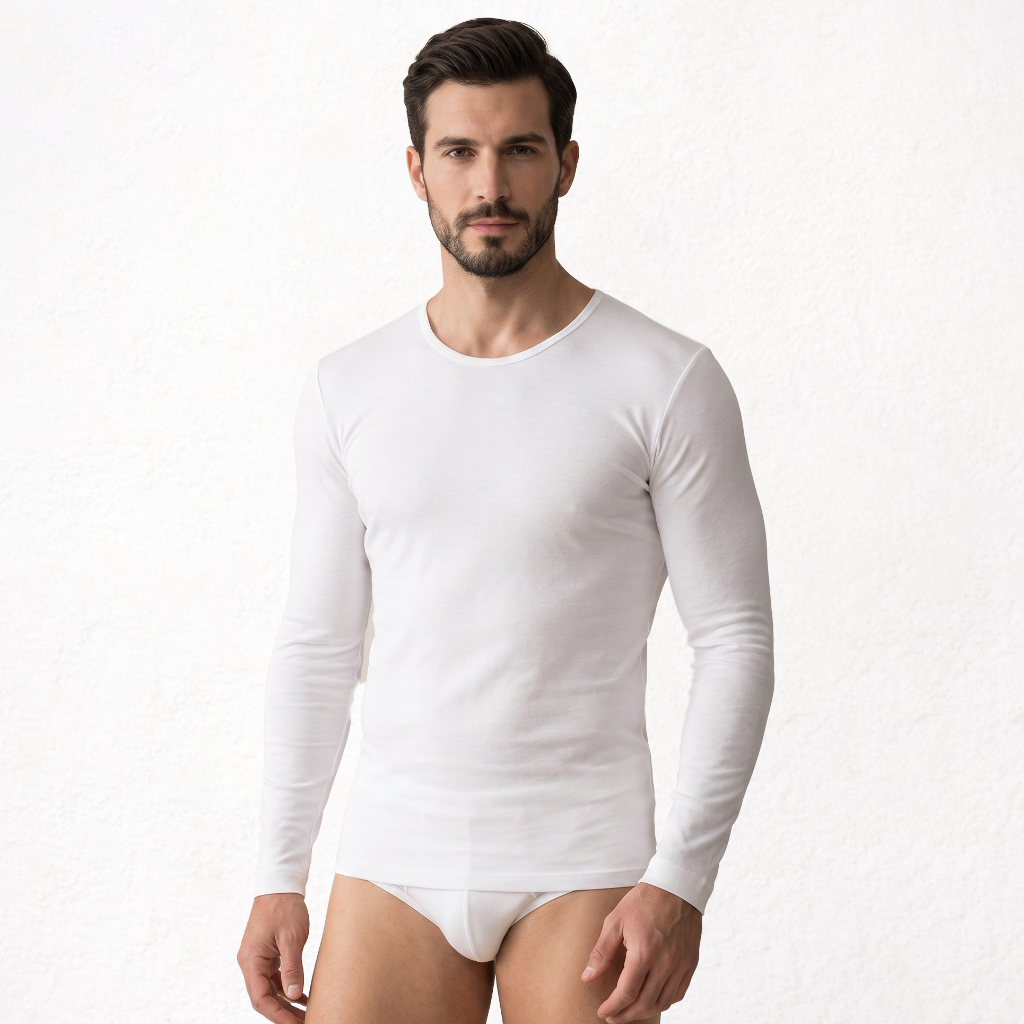 5294 CAMISETA MANGA LARGA BÁSICA. CUELLO CAJA 000-Blanco
