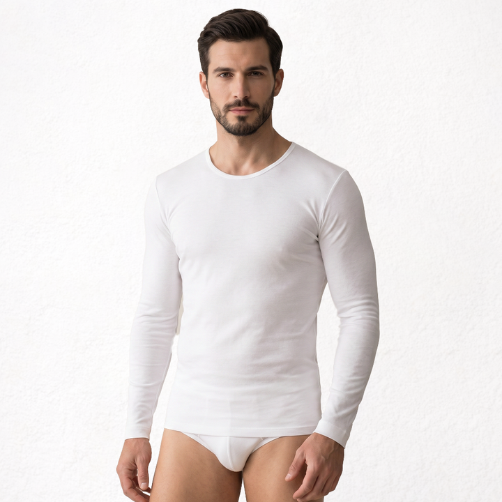 5294 CAMISETA MANGA LARGA BÁSICA. CUELLO CAJA 000-Blanco