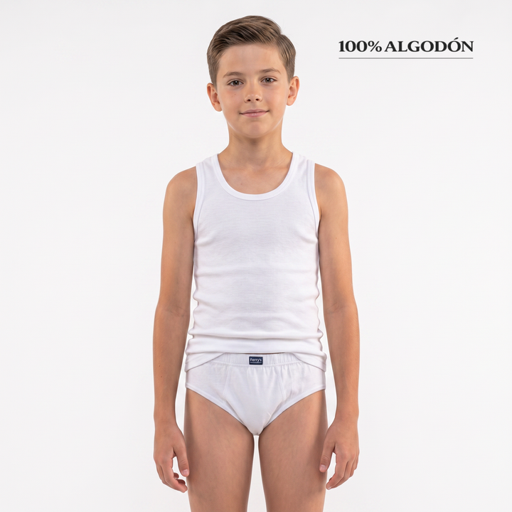 5306 SLIP CERRADO LISO BÁSICO 100% ALGODÓN ANTIALÉRGICO