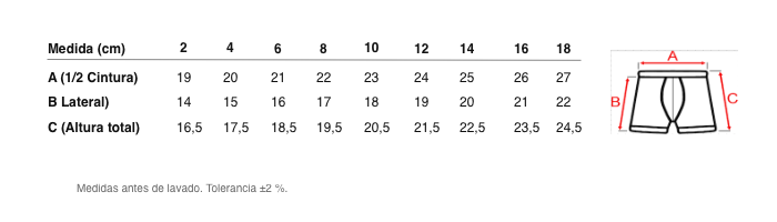 Medidas reales de 5321 PLAIN ADAPTABLE CLOSED BOXER