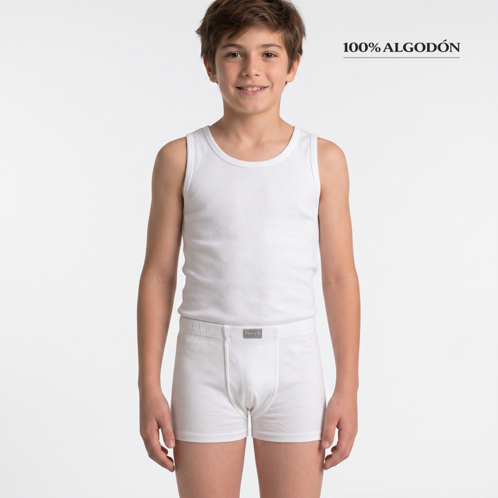 5335 PLAIN CLOSED BOXER 100% ANTI-ALLERGIC COTTON