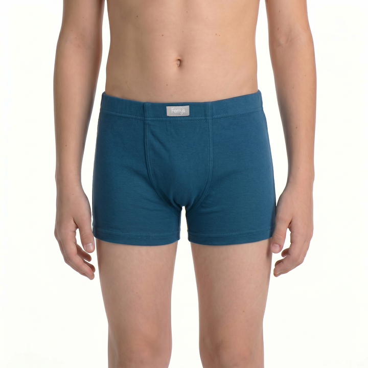 5335 BÓXER CERRADO LISO 100% ALGODÓN ANTIALÉRGICO - NIÑO - Ferry's - 314 - Azul Índigo - 10 - 5335010314000