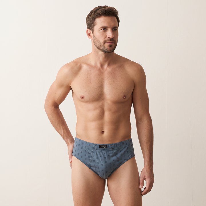 5429 SLIP ABIERTO HOMBRE 95% ALGODÓN BORDADO KUBE
