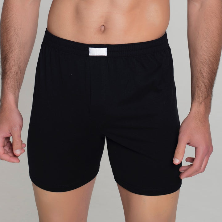 5434 BÓXER ABIERTO HILO DE ESCOCIA 009-Negro