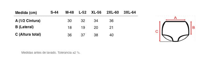 Medidas reales de 5638b SEAMLESS ADAPTABLE HIGH-RISE BRIEF