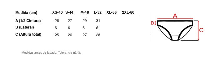 Medidas reales de 5753 BASIC SEAMLESS BIKINI