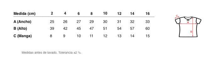 Medidas reales de 5821 ADJUSTABLE SHORT-SLEEVE T-SHIRT WITH BOW