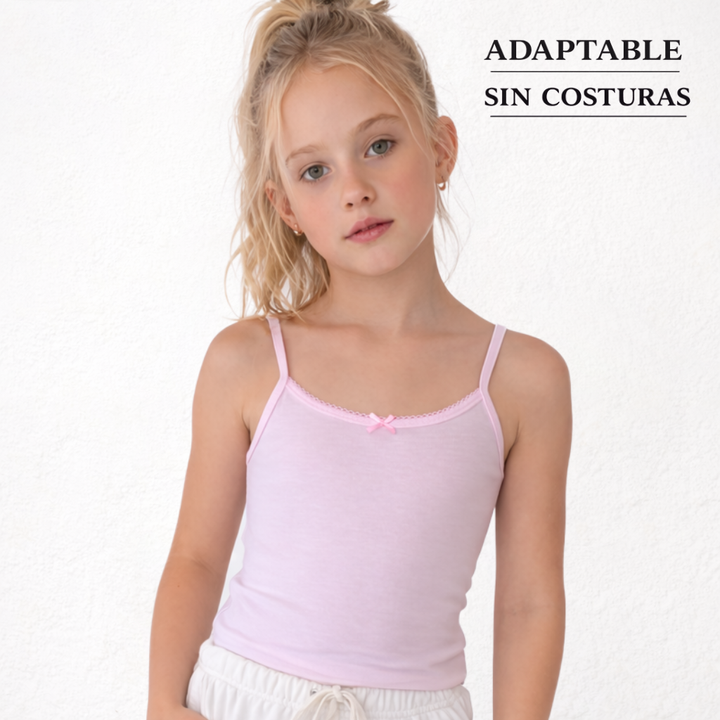 5825R CAMISETA TIRANTES ADAPTABLE CON LACITO ROSA 721-Rosa