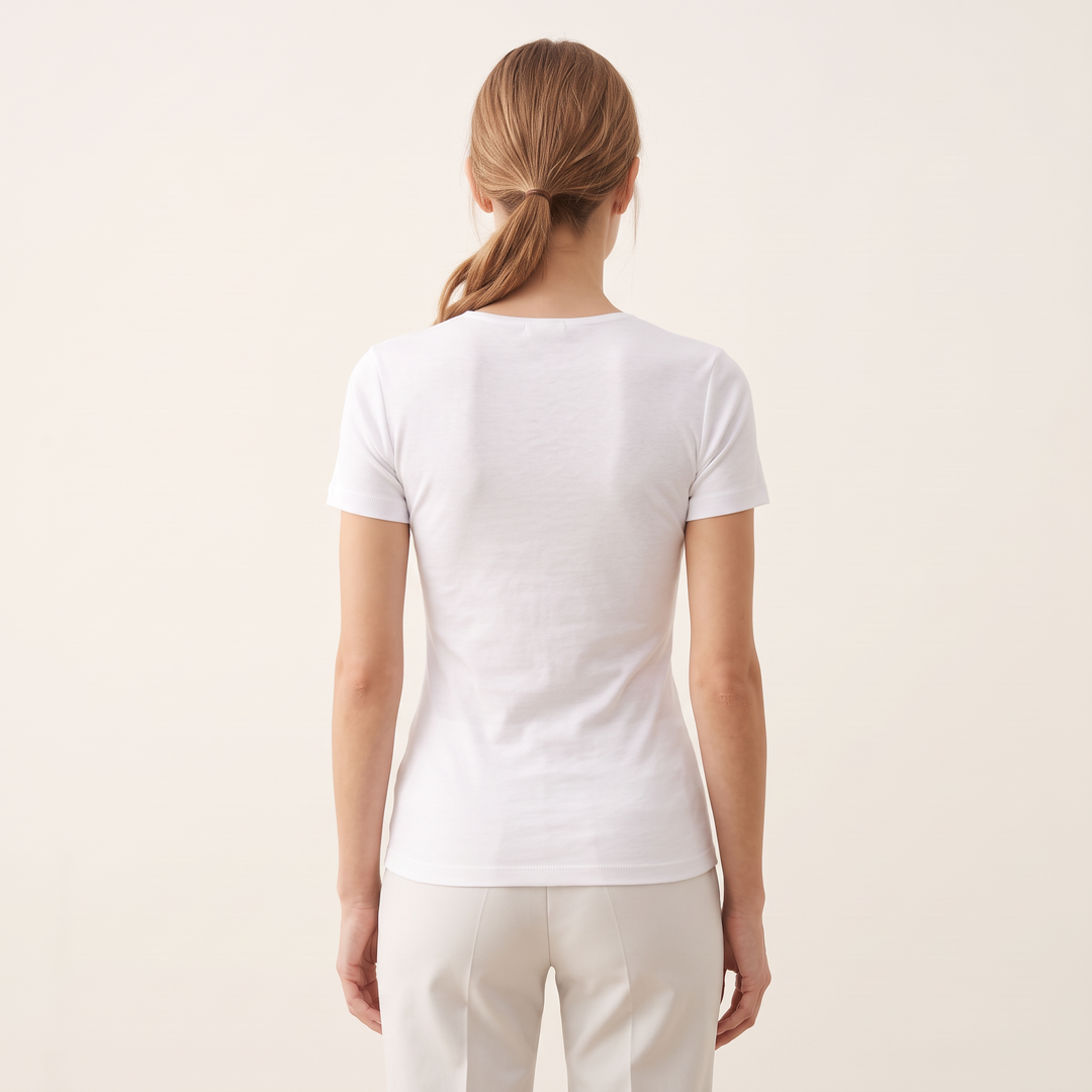 5833 SHORT SLEEVE T-SHIRT WITH DECORATION 100% ANTI-ALLERGIC COTTON
