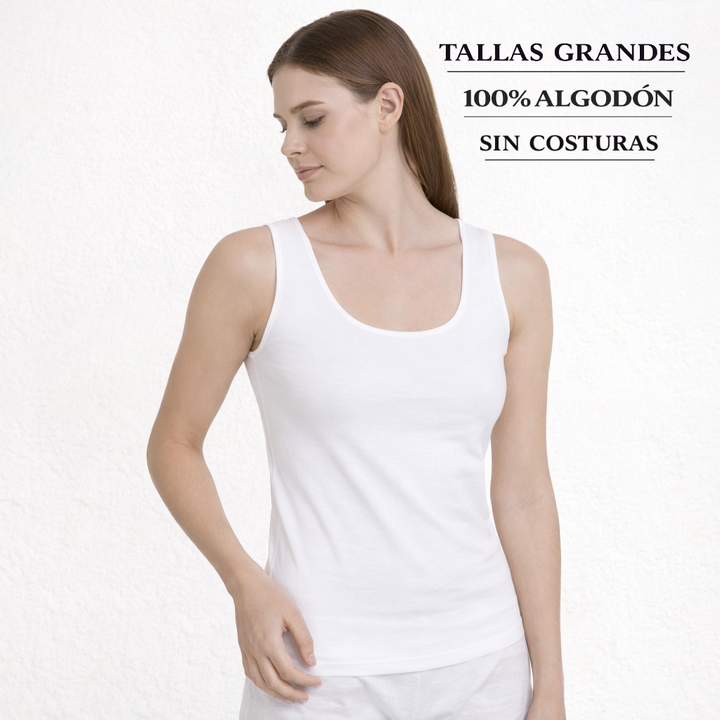 5836b CAMISETA TIRANTES ANCHOS 100% ALGODÓN ANTIALÉRGICA