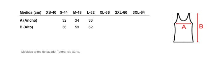 Medidas reales de 5844 SECOND SKIN STRAP SHIRT WITH LACE