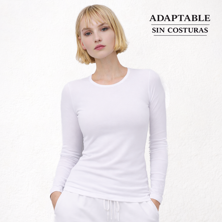 5876 CAMISETA MANGA LARGA BÁSICA CUELLO REDONDO