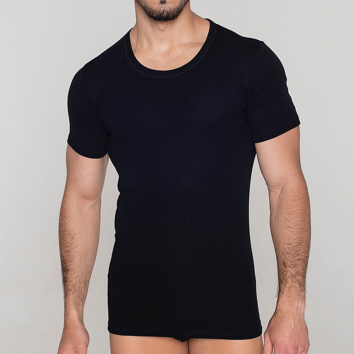 5282b CAMISETA MANGA CORTA BÁSICA 009-Negro 2XL-64