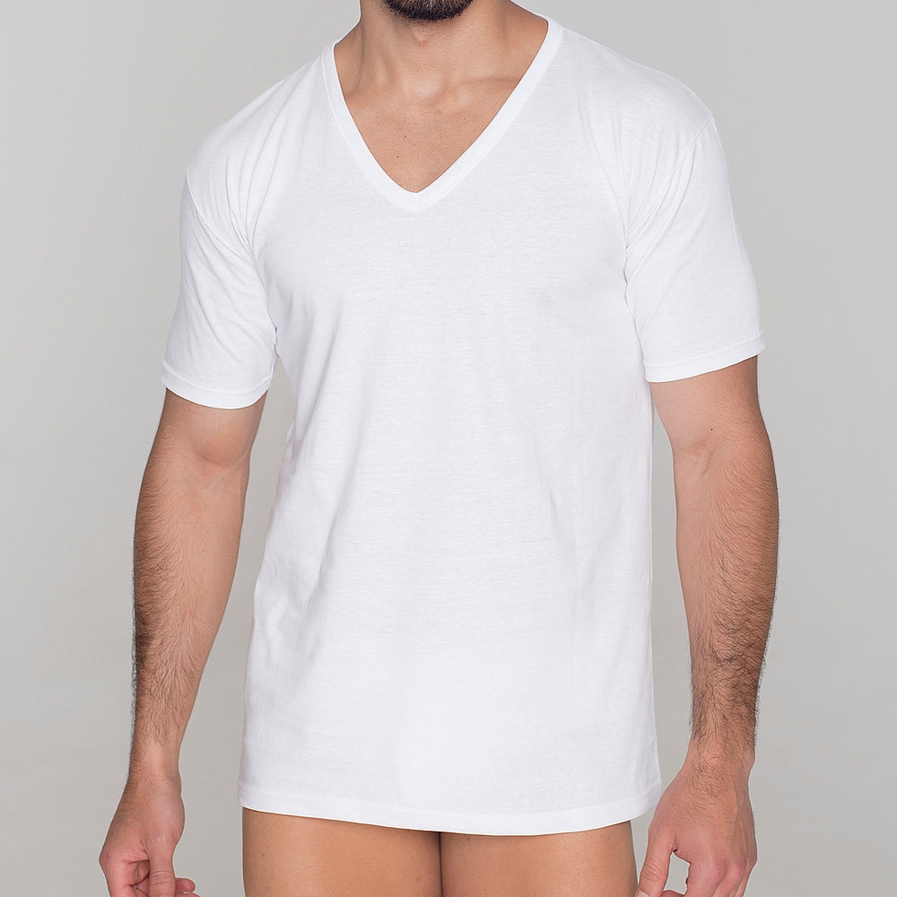 5207 CAMISETA MANGA CORTA LISA CUELLO PICO