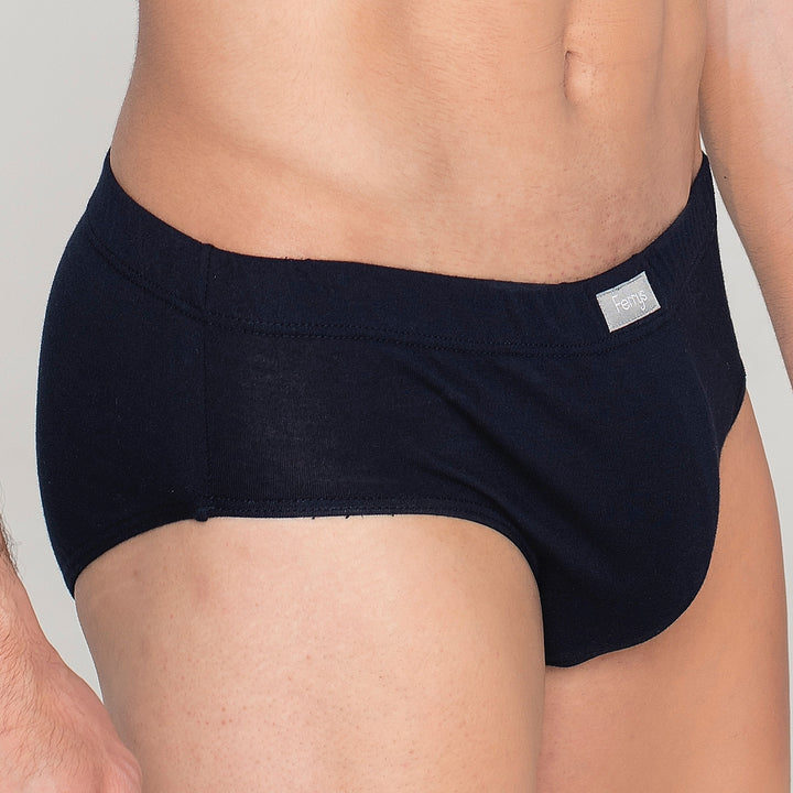 413 PACK DE 3 SLIPS CERRADOS ESTAMPADOS Y LISO AZUL