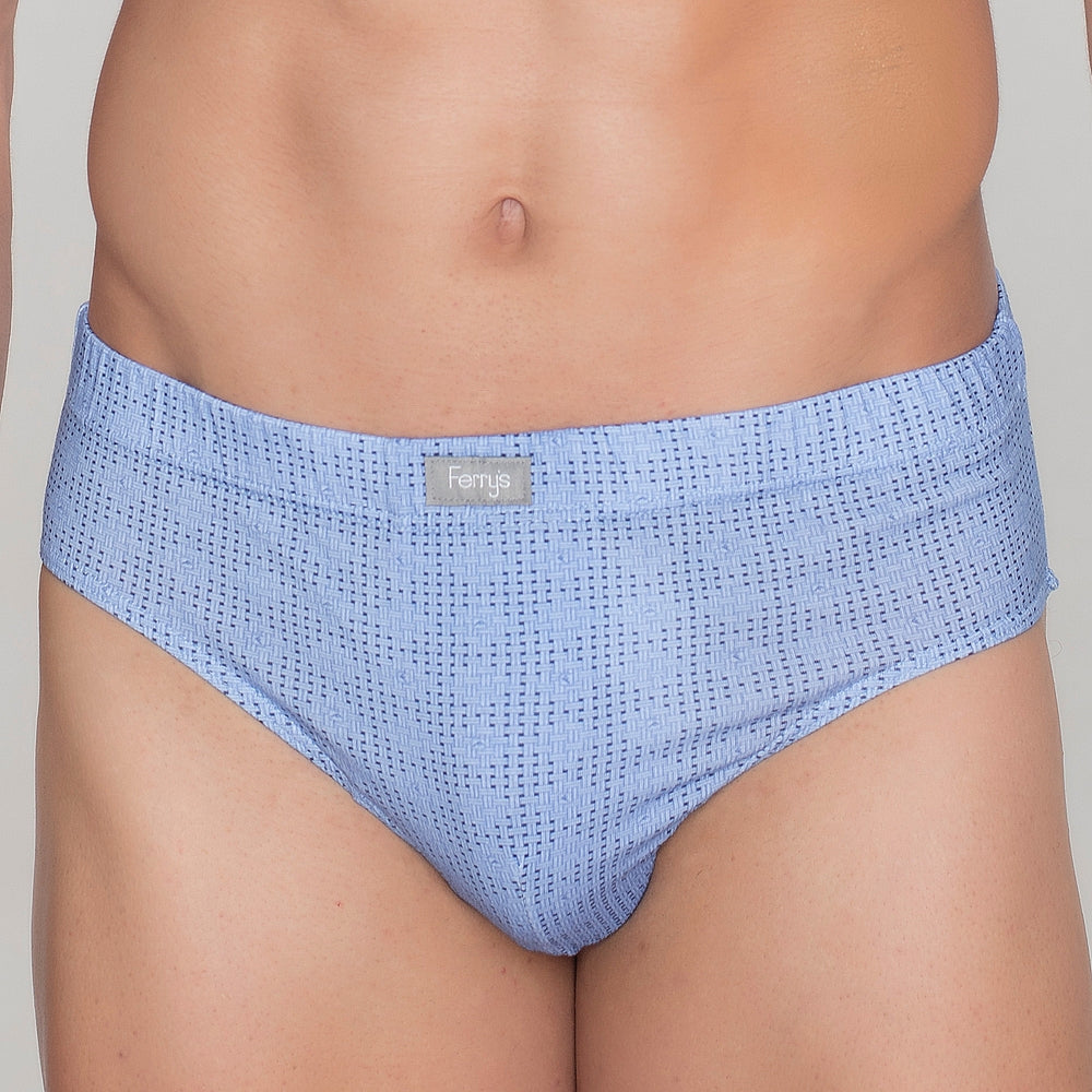 413b PACK DE 3 SLIPS CERRADOS ESTAMPADOS Y LISO AZUL