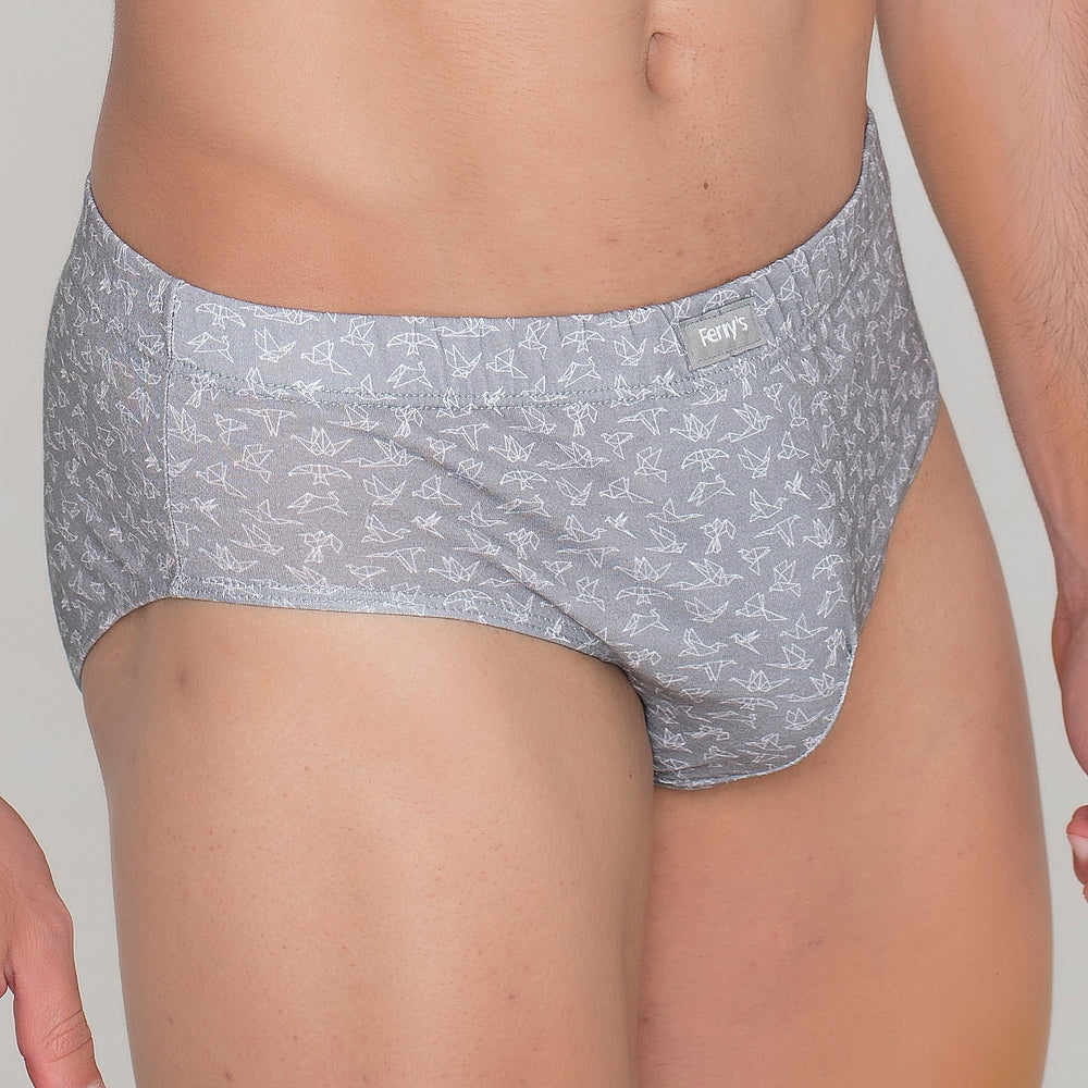 414 PACK DE 3 SLIPS CERRADOS ESTAMPADOS Y LISO GRIS