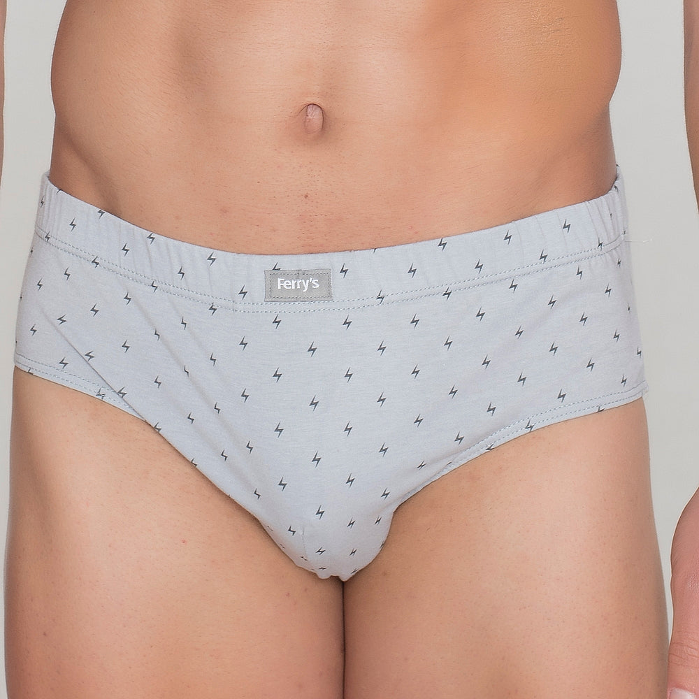 414 PACK DE 3 SLIPS CERRADOS ESTAMPADOS Y LISO GRIS