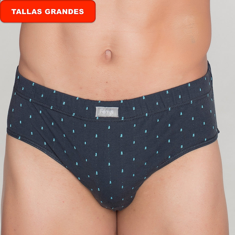 5491b SLIP CERRADO BORDADO TOPOS 096-Gris Oscuro 2XL-64