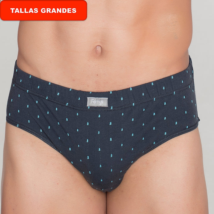 5491b SLIP CERRADO BORDADO TOPOS 096-Gris Oscuro 2XL-64