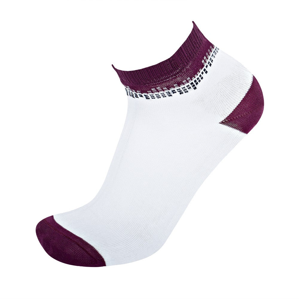 4584 CALCETÍN TOBILLERO CITY 000-Blanco-Granate