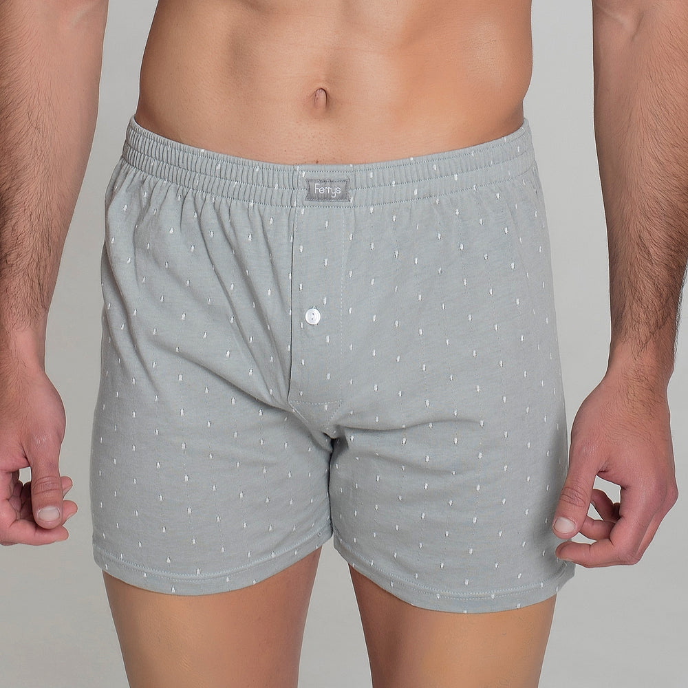 5092 BOXER ABIERTO CON BOTÓN BORDADO TOPOS 094-Gris