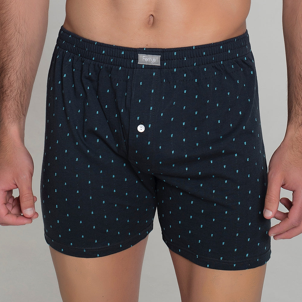 5092 BOXER ABIERTO CON BOTÓN BORDADO TOPOS 096-Gris Oscuro