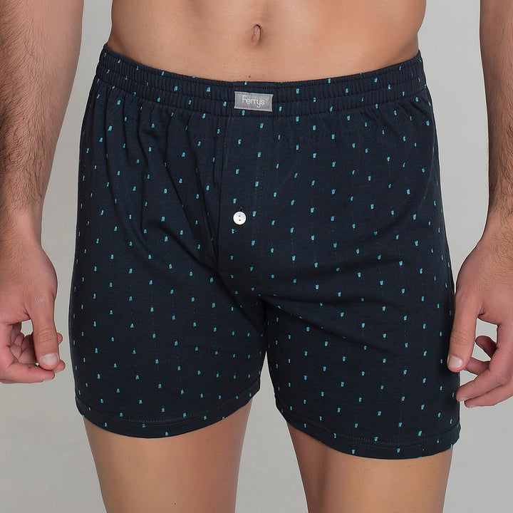 5092 BOXER ABIERTO CON BOTÓN BORDADO TOPOS 096-Gris Oscuro