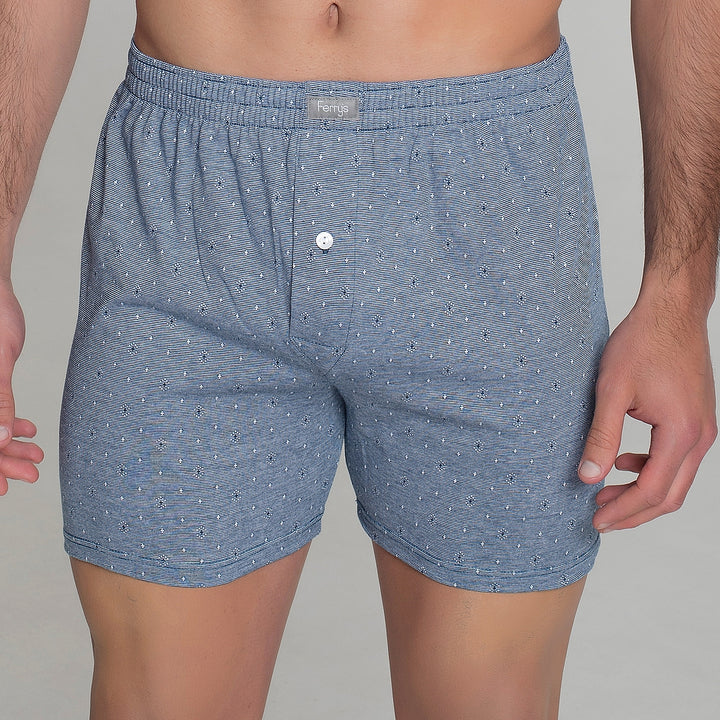 5096 BÓXER ABIERTO BOTÓN BORDADO PICAS 288-Azul Medio