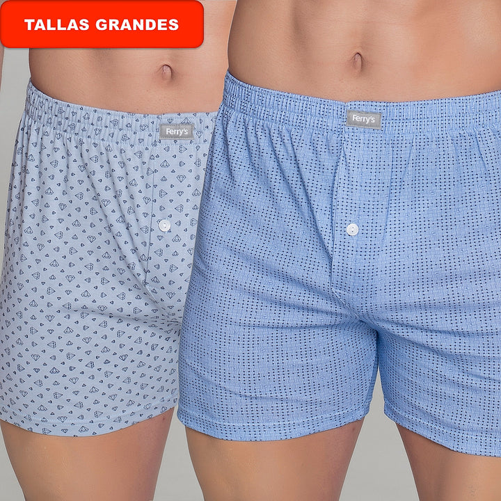 411b PACK 2 BÓXERS ESTAMPADOS AZUL 100-Surtido 2XL-64