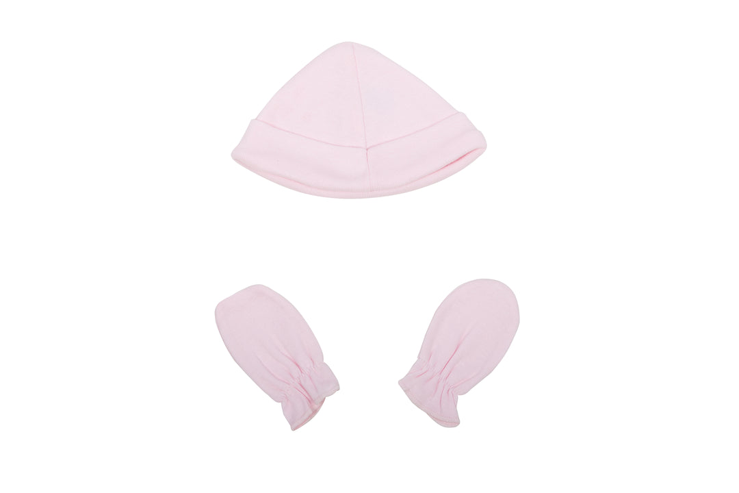 2100R GORRITO Y MANOPLAS ALGODÓN ROSA 715-Rosa Pálido Talla única