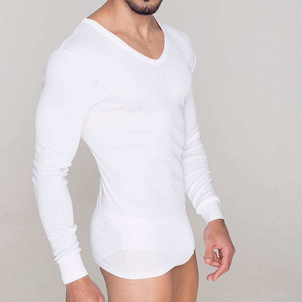 5284 CAMISETA MANGA LARGA BÁSICA. CUELLO PICO