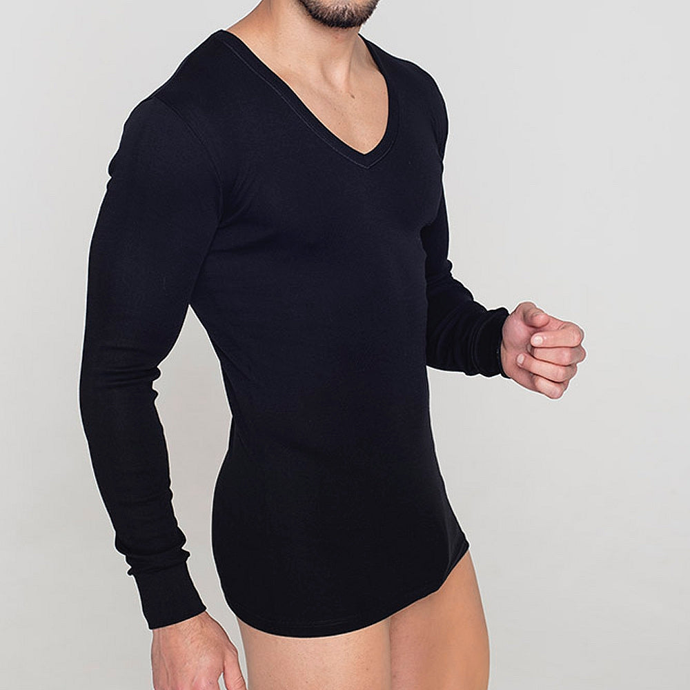 5284 CAMISETA MANGA LARGA BÁSICA. CUELLO PICO