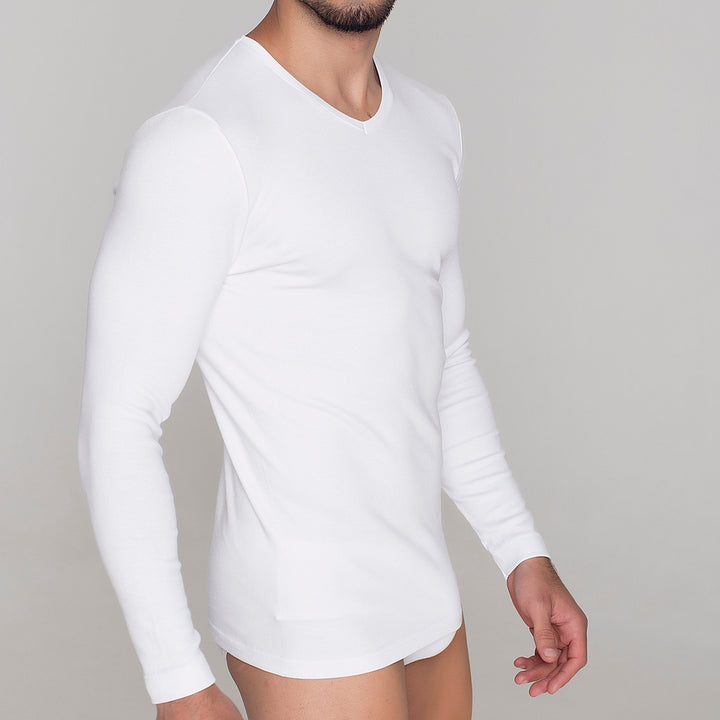 9269 CAMISETA MANGA LARGA TEJIDO ADAPTABLE. CUELLO V