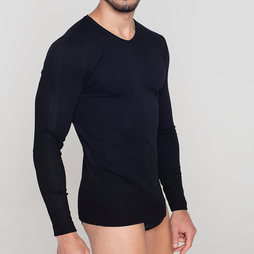 9269 CAMISETA MANGA LARGA TEJIDO ADAPTABLE. CUELLO V