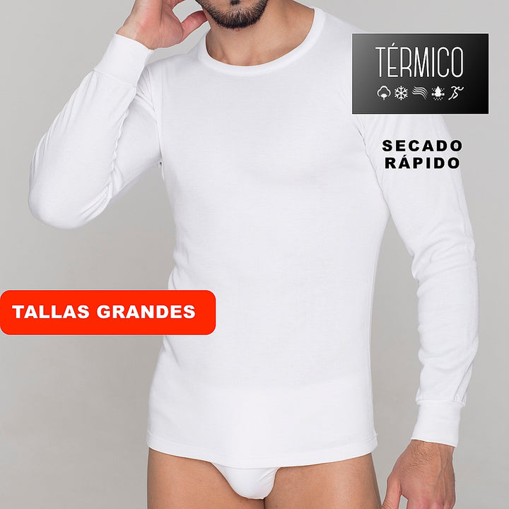 9262b CAMISETA MANGA LARGA AFELPADA TÉRMICA. SECADO RÁPIDO 000-Blanco 2XL-64