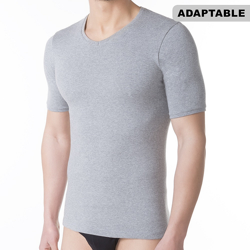 9268 CAMISETA MANGA CORTA TEJIDO ADAPTABLE. CUELLO V. TEJIDO INVIERNO 129-Gris Vigoré