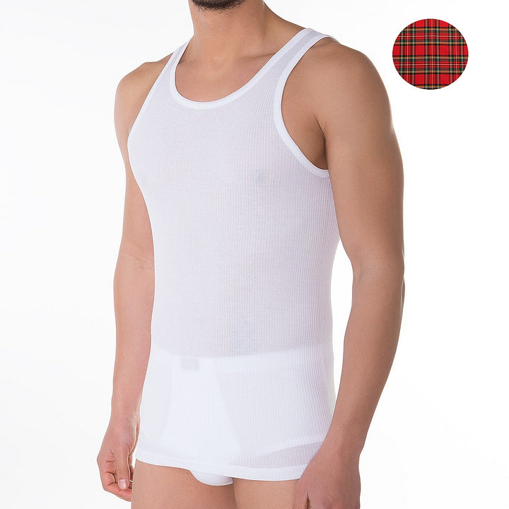 5242 CAMISETA TIRANTES HILO DE ESCOCIA CANALÉ 2x2 000-Blanco S-48